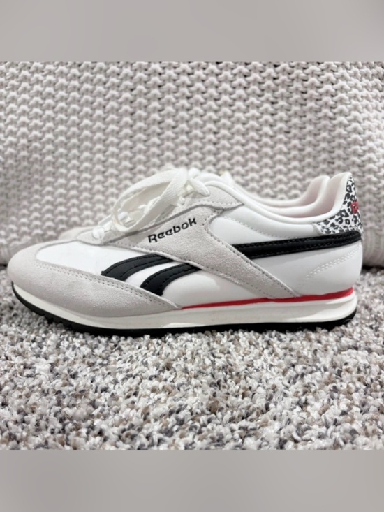 Reebok Shoes - Reebok White and Black Retro Runner with Red Accent